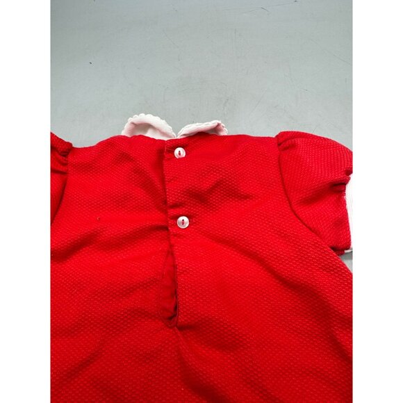 Vintage sassy by Miss Bea Savoy Baby Dress Red With Embroidered Ducks 3-6M READ - Picture 9 of 11
